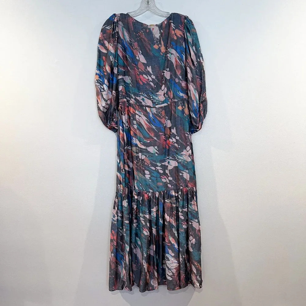 Boamar Reverie Button Down Tie Waist Printed Maxi Dress in Coffee Snake S NWT - Picture 12 of 12